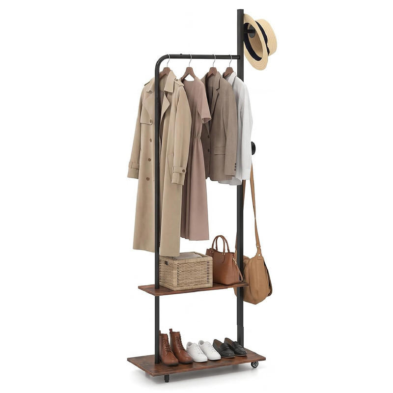 Costway Kleiderständer Braun 60x175x30 cm