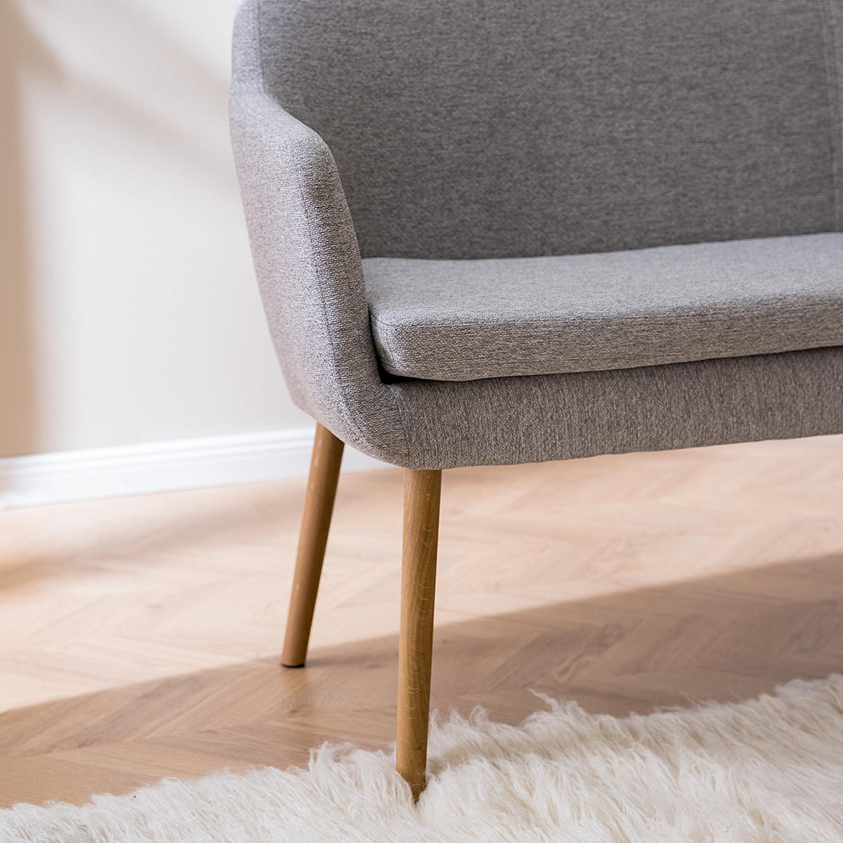 KÜCHENSOFA - Eichefarben/Hellgrau, Eichenholz/Holz (159/86/56cm) - home24