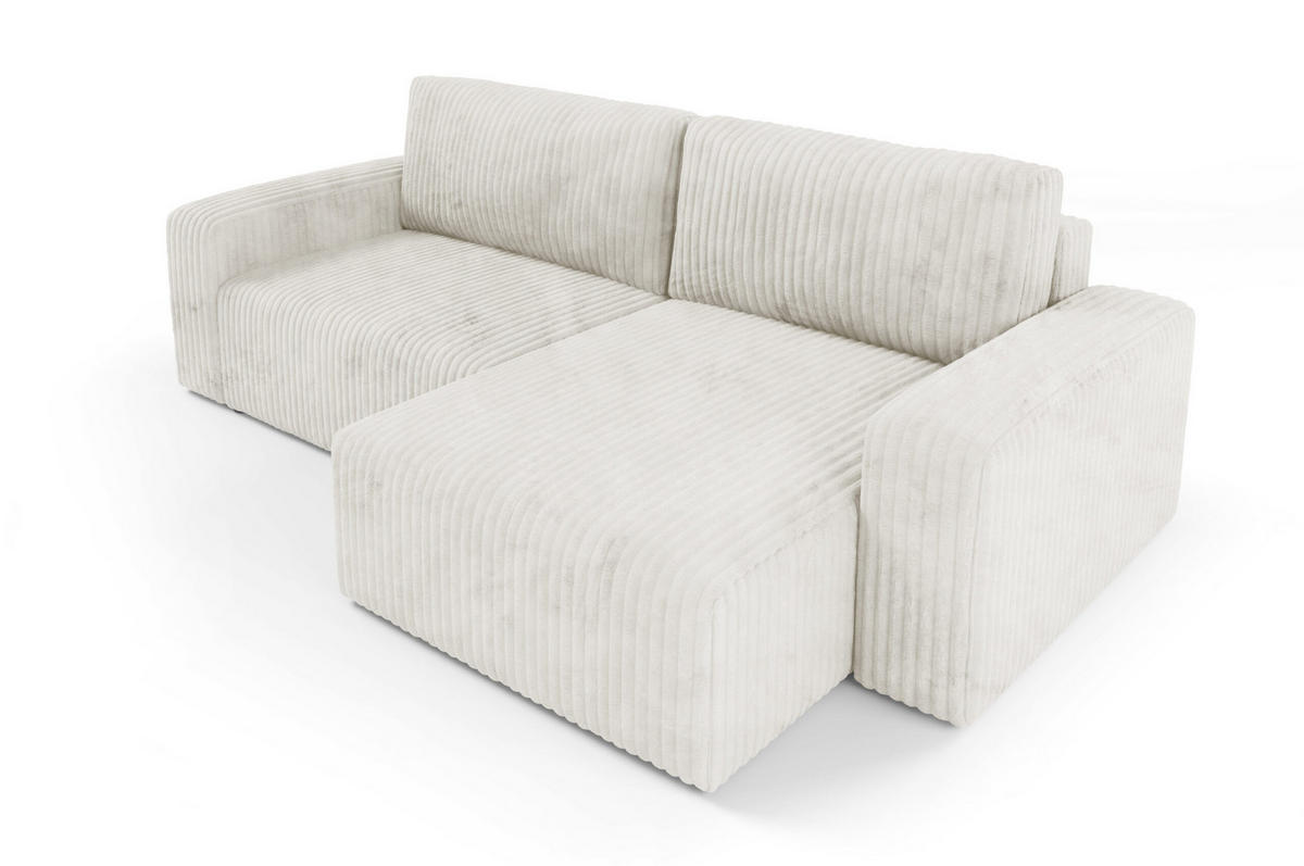 ECKSOFA mit Schlaffunktion Cord Beige - Beige, Textil (244/149cm) - Furnisell