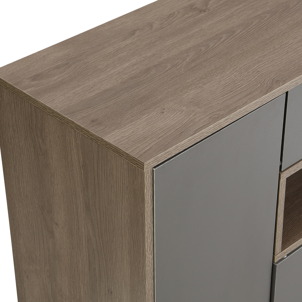 SCHUHSCHRANK Bank mit Sitz Grau 140x35x110cm - Grau, Holzwerkstoff (35/110/140cm) - FLIEKS