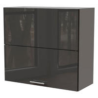 KÜCHENHÄNGESCHRANK Essen W8B/80-AV Graphit Hochglanz / Grau Matt 80 / 32,5 / 72cm - Graphitfarben/Grau, Holz/Holzwerkstoff (80/72/32.5cm) - Feldmann-Wohnen