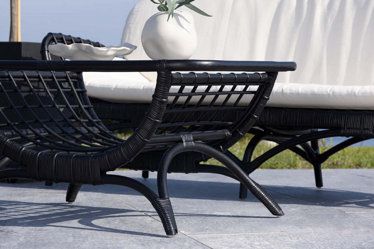 GARTENTISCH schwarz - Schwarz, Holzwerkstoff (96/60/47cm) - ebuy24