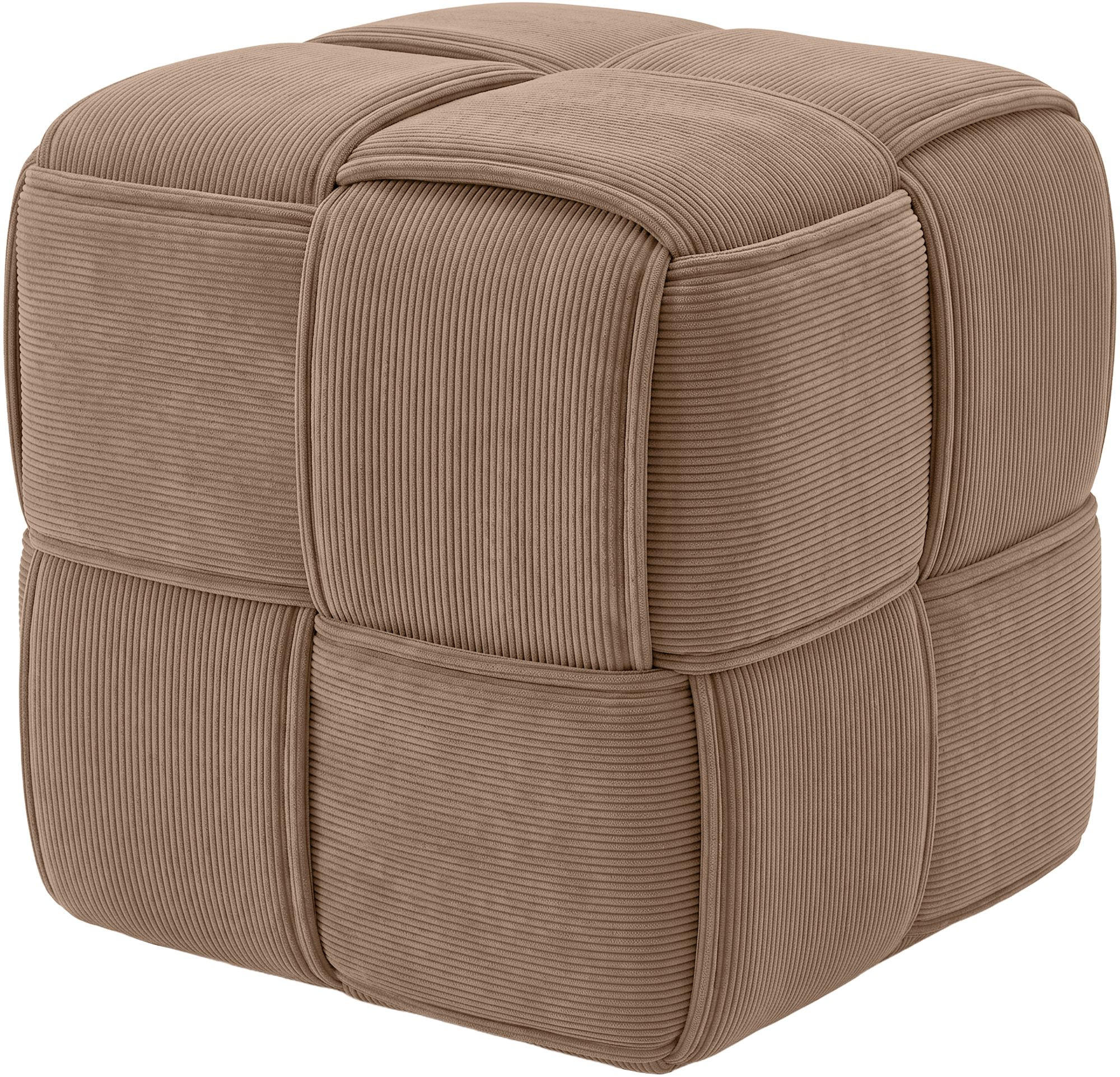 SITZWÜRFEL eckig 40/40/40 cm Cord Taupe - Taupe, Kunststoff/Textil (40/40/40cm) - CLP