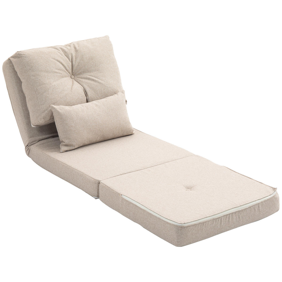 SCHLAFSESSEL DE-14580 5-fach verstellbar mit Kissen Beige - Beige, Textil (80/56/60cm) - ComfortXL
