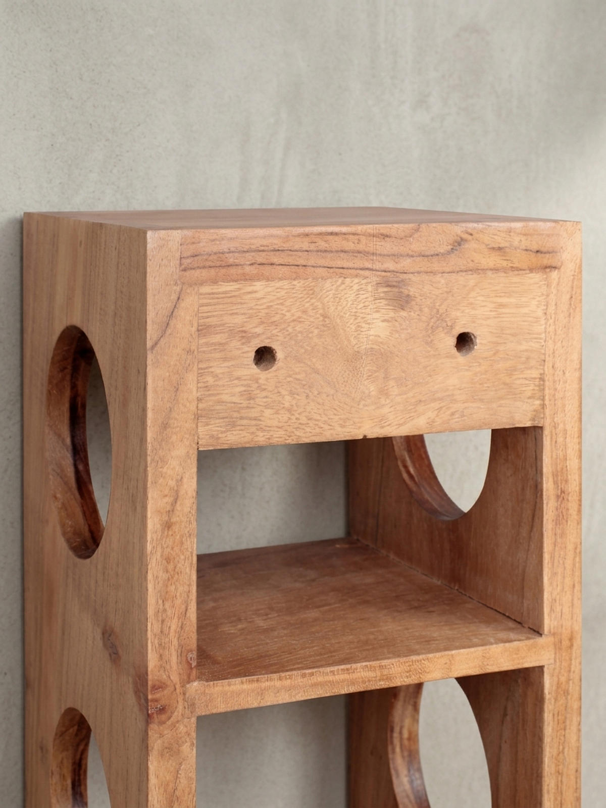 WEINREGAL Massivholz mit 5 Fächern Wandmontage Edelholz-Optik, Beige 70 cm - Beige, Holz (15/70/15cm) - KADIMA DESIGN