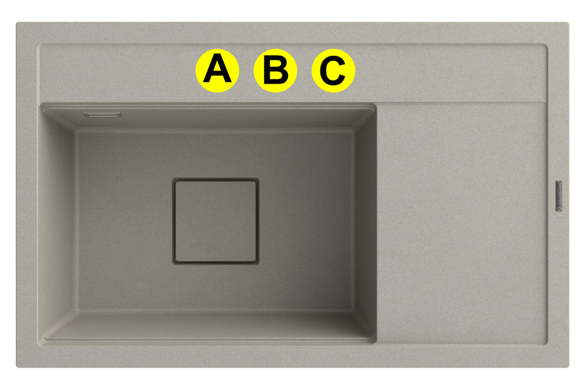 KÜCHENSPÜLE Rendo mit Siphon - Beige, Kunststoff (51/22/81cm) - Granitan