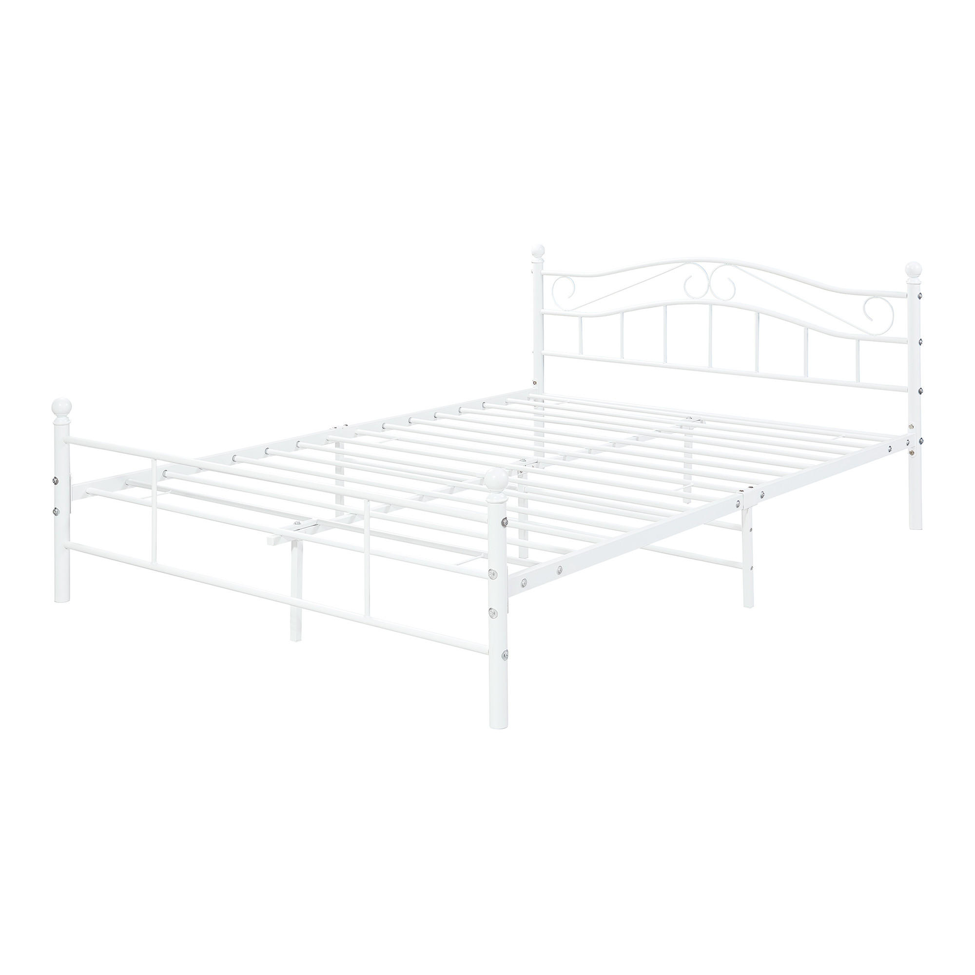 METALLBETT Florenz - Weiß, Metall (140/200cm) - [en.casa]