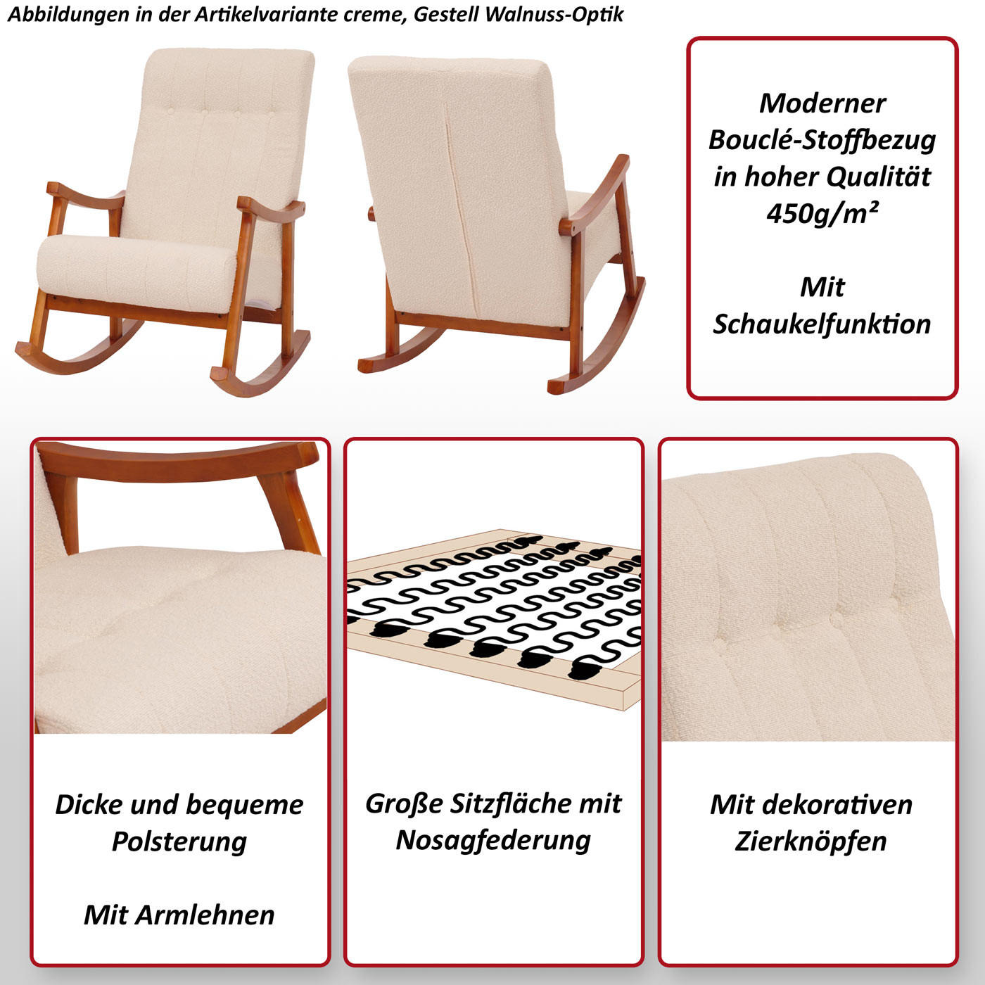 SCHAUKELSTUHL Grau - Grau, Textil (64/97/85cm) - MCW