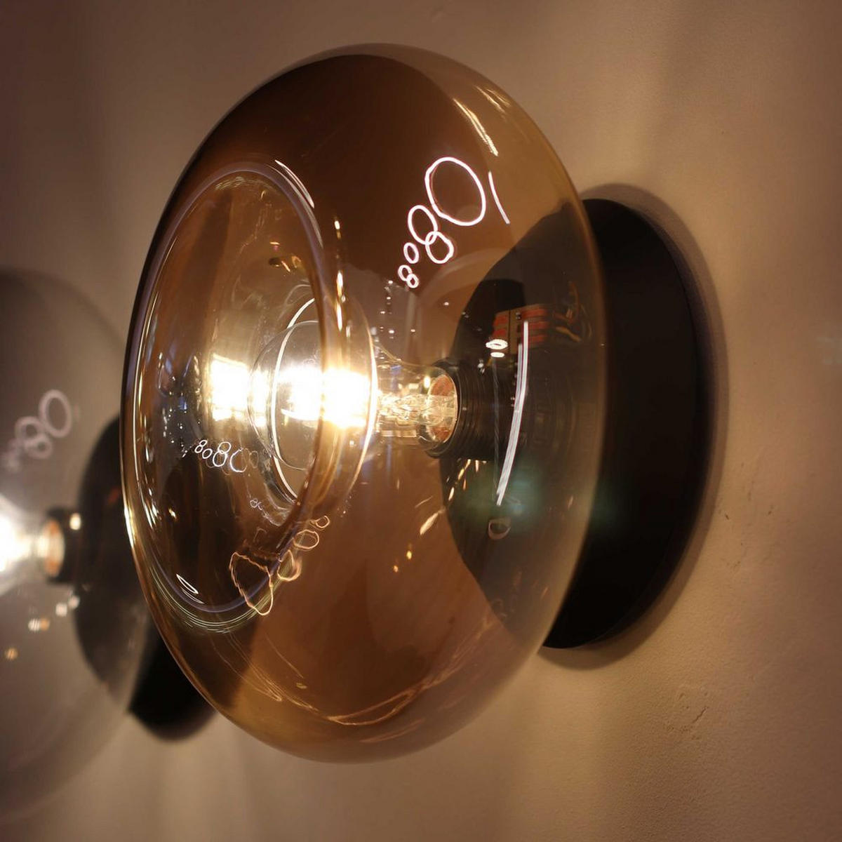 WAND-/DECKENLAMPE Cruet Amber Low (Flach) - Orange, Glas (28/28/14cm) - s.luce