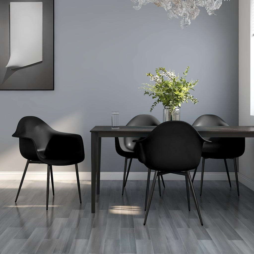 ESSZIMMERSTÜHLE 4 Stk. Schwarz PP 59*64*84cm - Schwarz, Kunststoff (59/84/64cm) - ZMH
