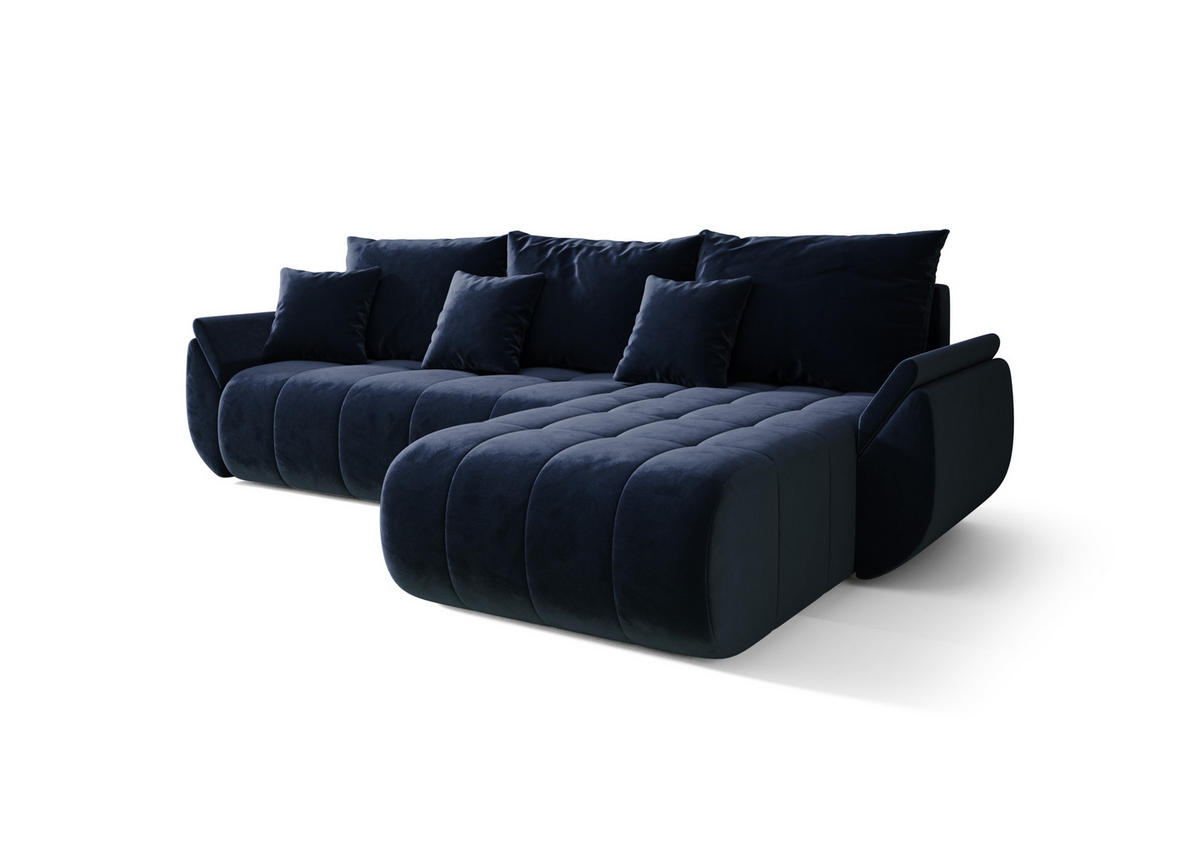 ECKSOFA mit Schlaffunktion TOKYO R Monolith 77 Rechts - Blau, Textil (280/185cm) - Bedante