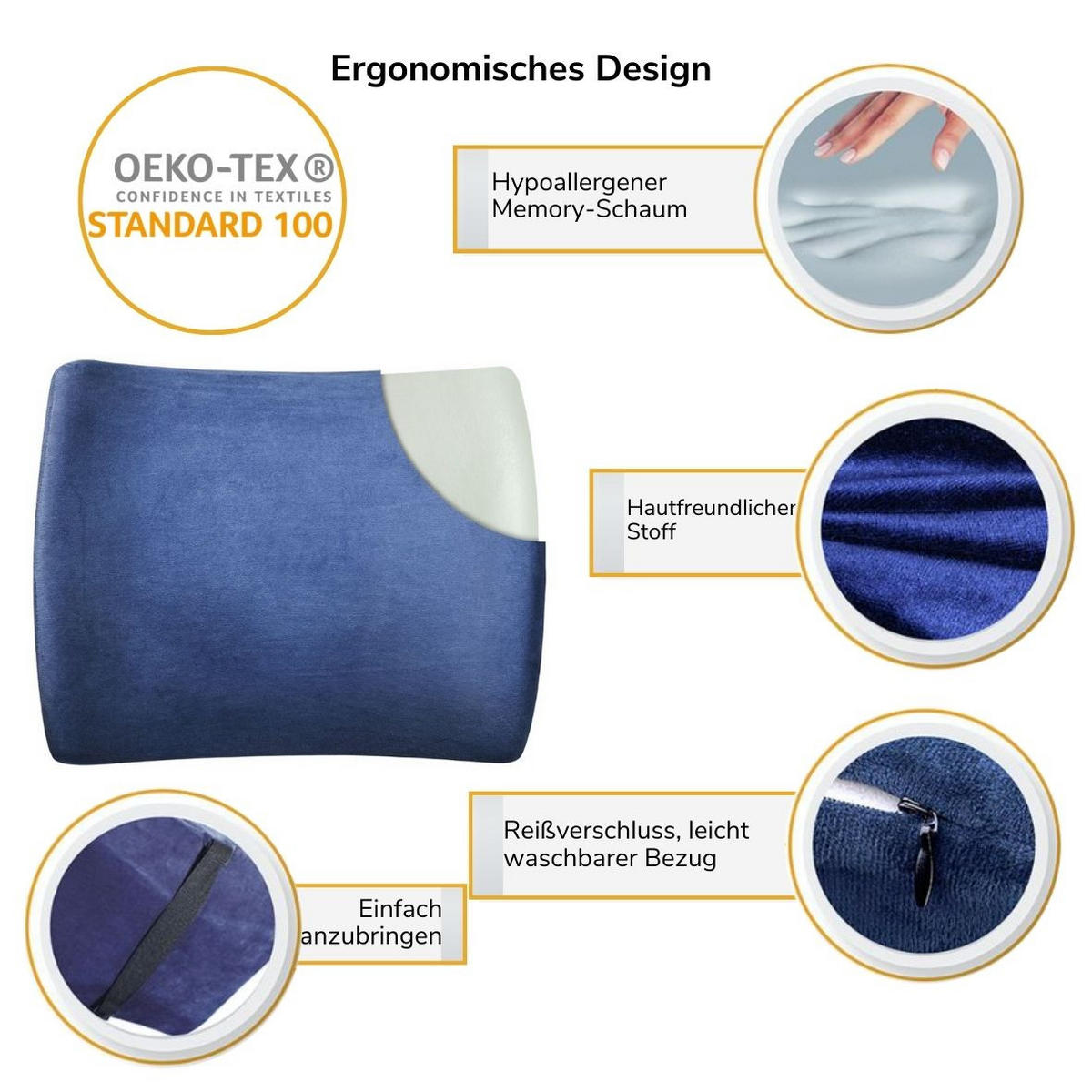 LENDENSTÜTZKISSEN, ERGONOMISCH - (31/35cm) - INPHYSIO