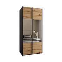 SCHWEBETÜRENSCHRANK 245,5/120/64 2-türig - Schwarz/Eiche Artisan, Holz/Metall (120/245/64cm) - Abiks Möbel