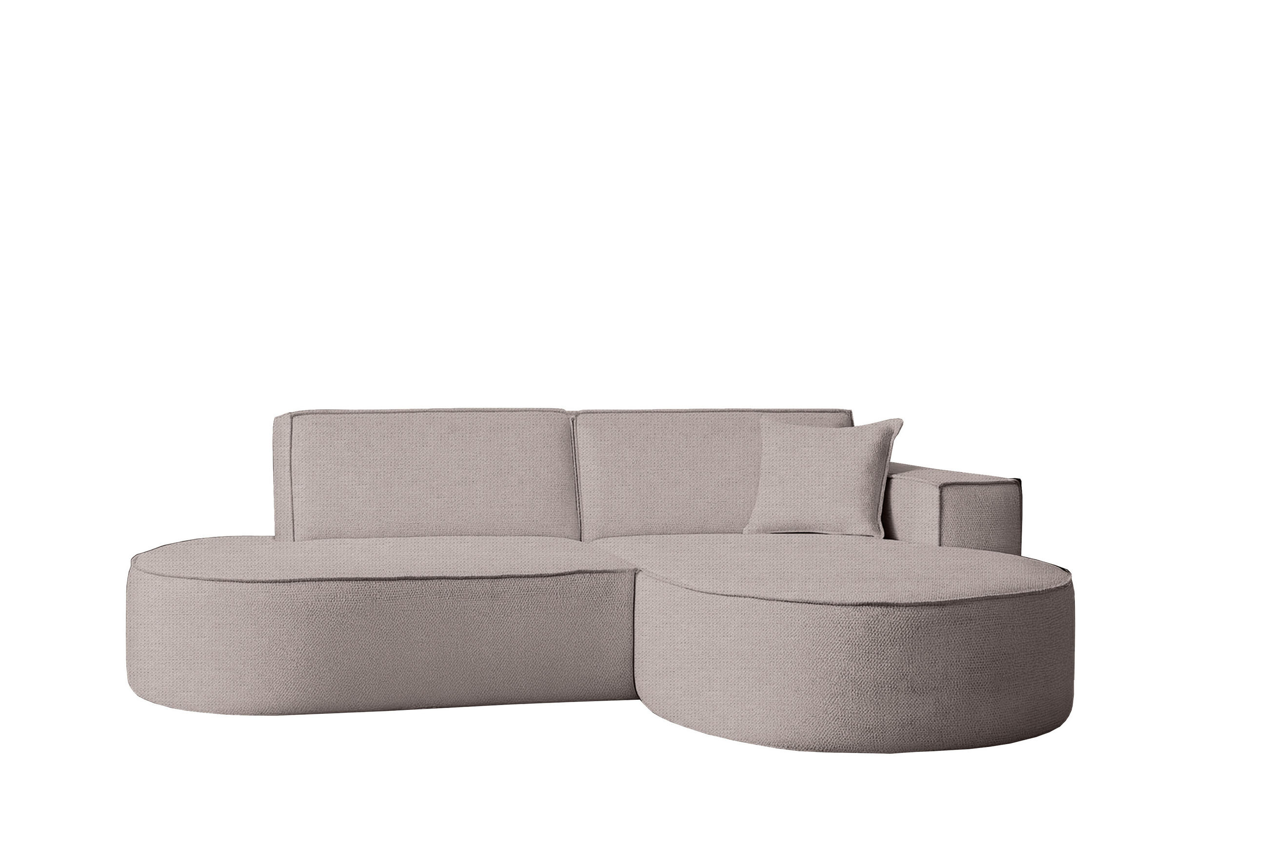 ECKSOFA Modena Studio Stoff Artico, Beige Rechts - Beige, Holz/Textil (236/165cm) - Kaiser Möbel