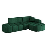 ECKSOFA Ottomane Rechts LIVO-L1 - 252x173x79,5 cm Dunkelgrün - Grün, Holzwerkstoff/Textil (252/173cm) - ALTDECOR