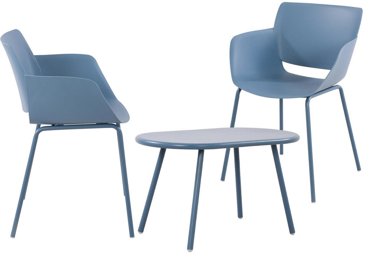 GARTENSITZGRUPPE Kunststoff blau - Blau, Kunststoff - CLP