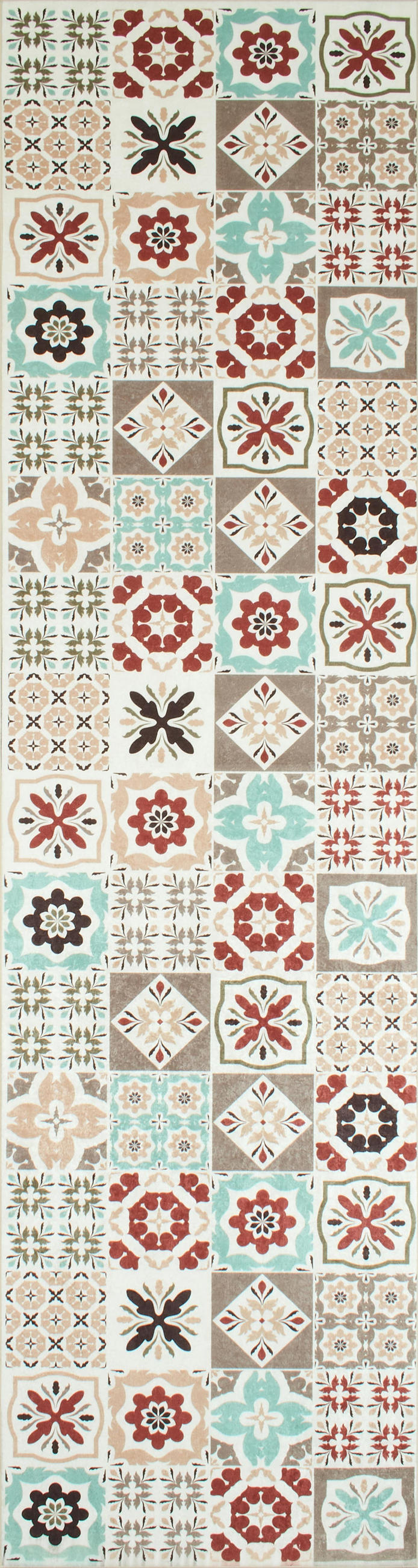 KÜCHENTEPPICH mit mehrfarbigem Zementfliesenmuster Azulejo 80x300 cm - Multicolor, Textil (80/300cm) - Nazar Rugs
