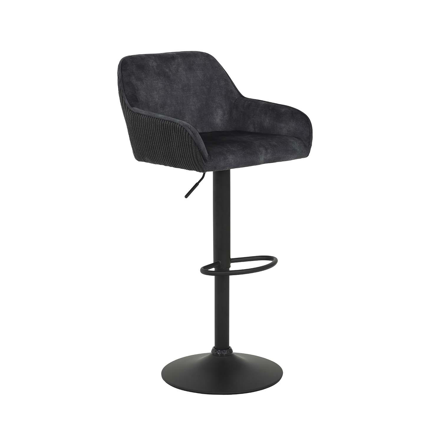 BARHOCKER-SET 2 Stück Dollie - Anthrazit - Anthrazit/Schwarz, Textil/Metall (51/89/53cm) - Hela Vertriebs GmbH