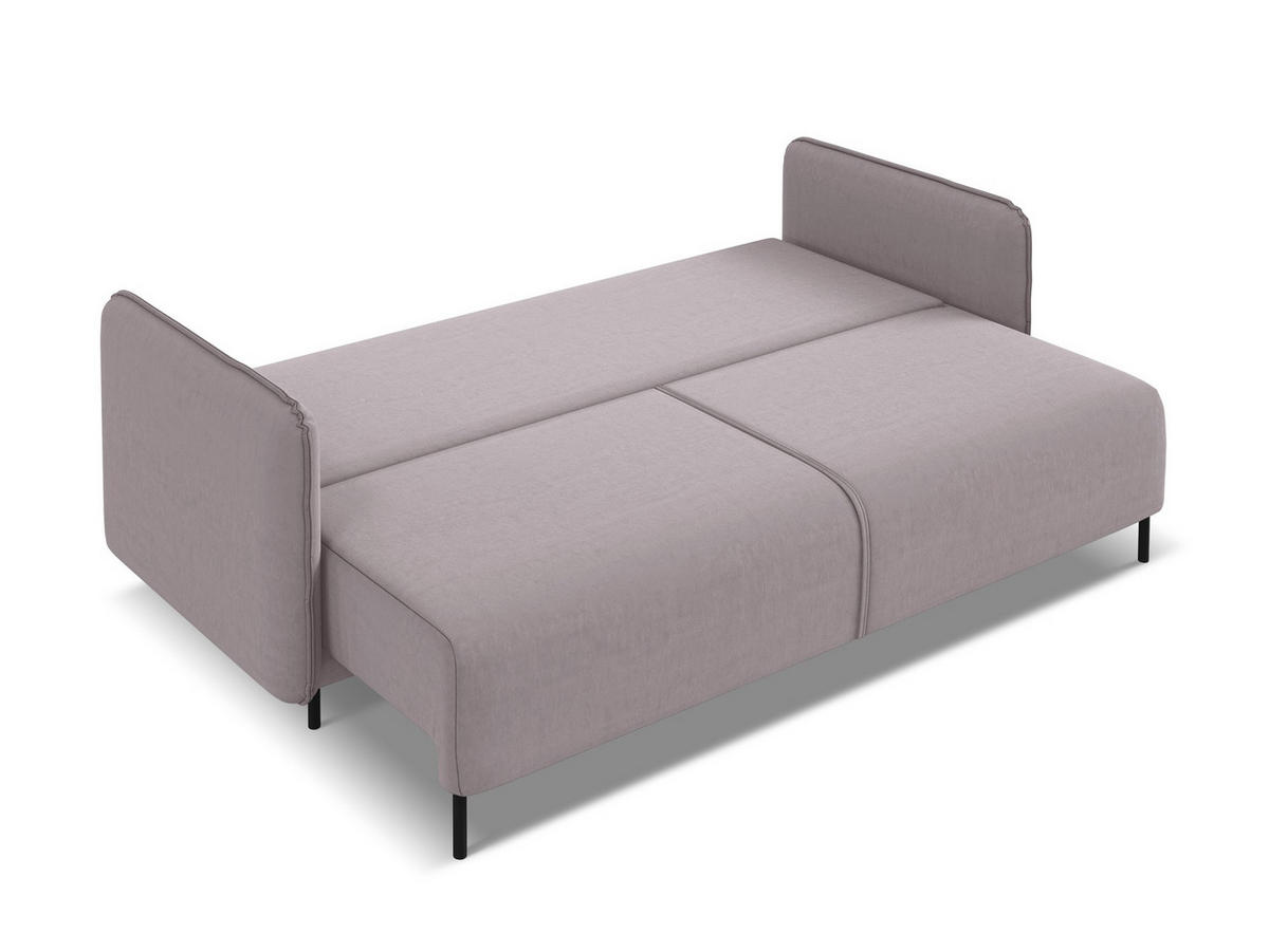3-SITZER SOFA mit Schlaffunktion Samt Stoff Violett - Lila/Flieder, Holz/Textil (226/90/92cm) - Makamii