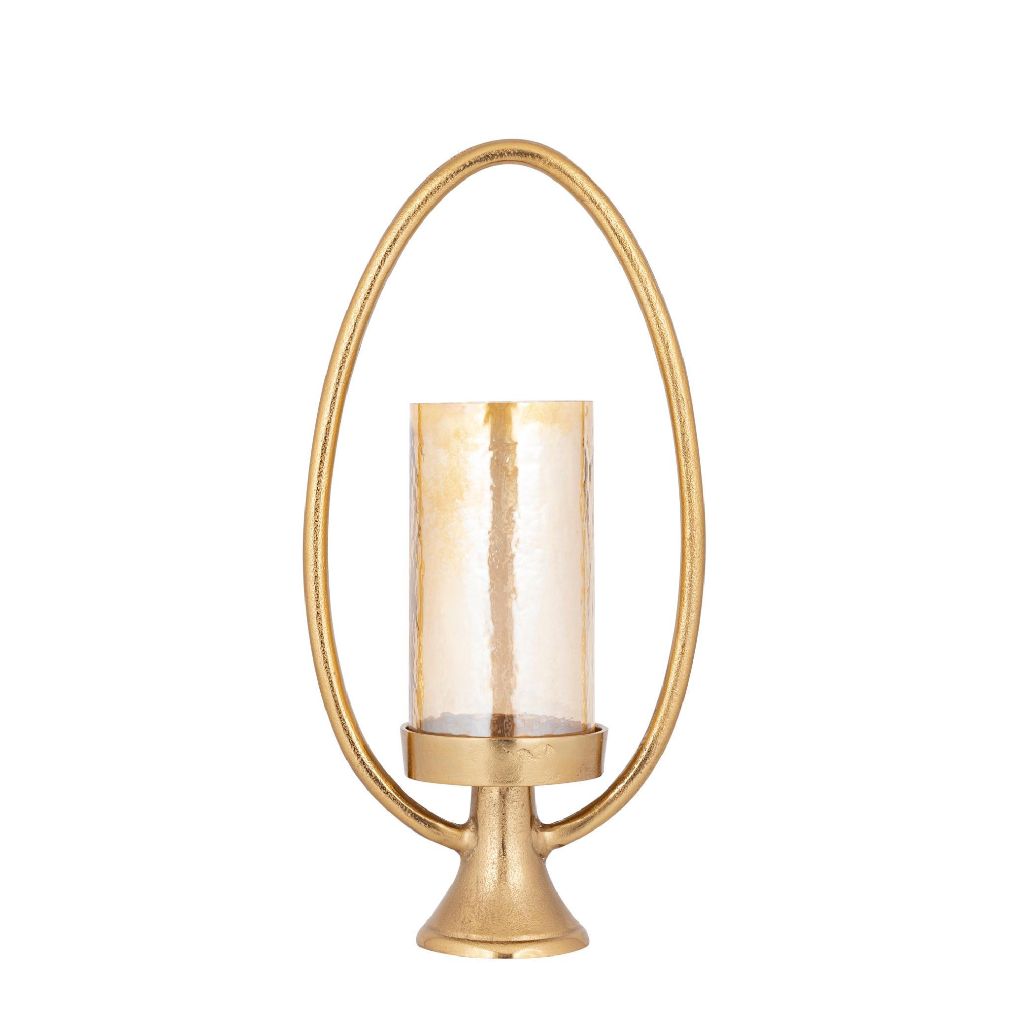 WINDLICHT Berido Gold 27/14/55cm - Goldfarben, Glas (14/55/27cm) - PTMD Collection