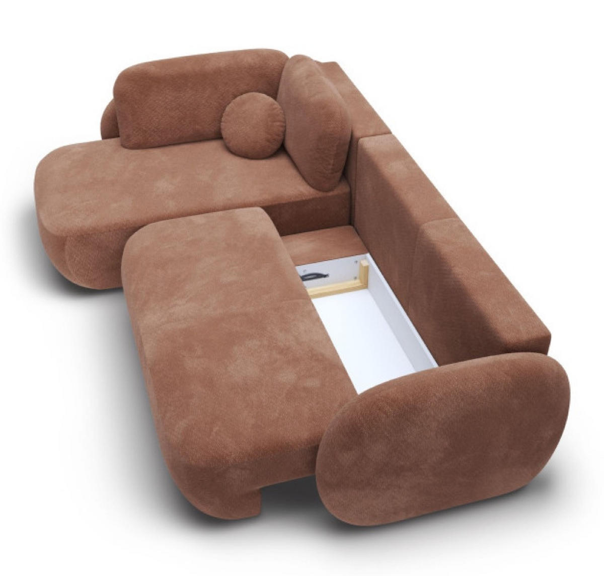 ECKSOFA Braun OLIVIO II Ausziehbar Links - Braun, Textil (289/190cm) - Sepro Meble