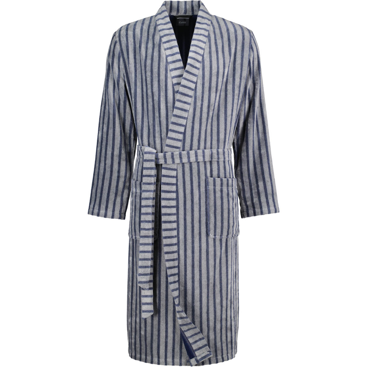 BADEMANTEL HERREN KIMONO STREIFEN 5505 DENIM - 17 - Blau, Textil (Snull) - Cawoe