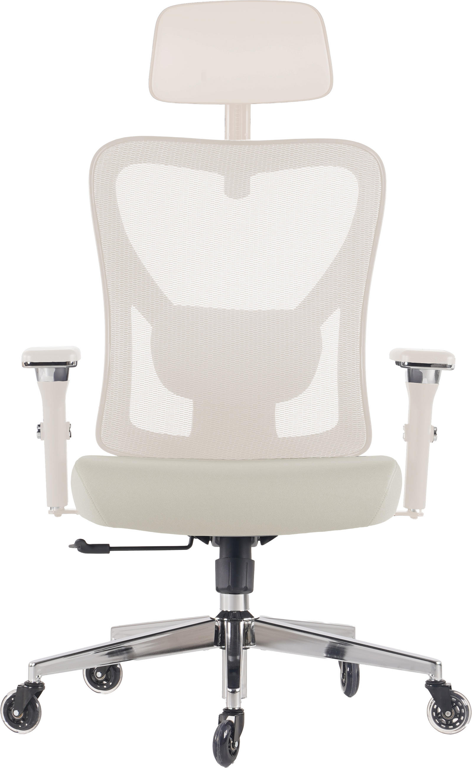 BÜROSTUHL CleverSeat Creme-Weiß - Beige/Silberfarben, Kunststoff/Textil (70/134/70cm) - Clouvou