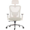 BÜROSTUHL CleverSeat Creme-Weiß - Beige/Silberfarben, Kunststoff/Textil (70/134/70cm) - Clouvou