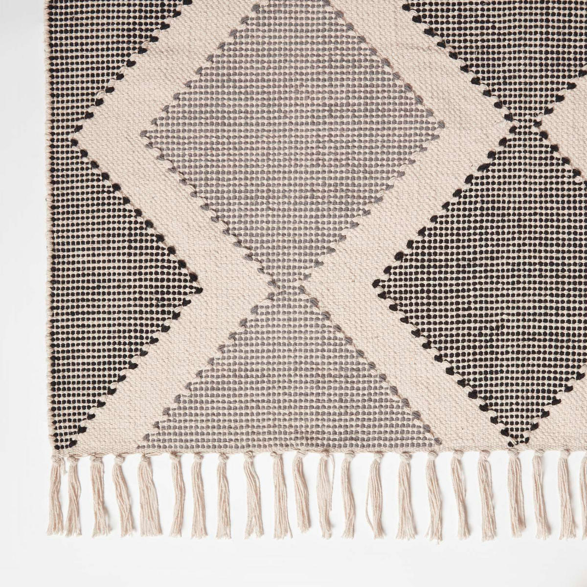 HANDWEBTEPPICH Malmö geometrisch gemustert 90/150 cm - Grau, Textil (90/150cm) - Homescapes
