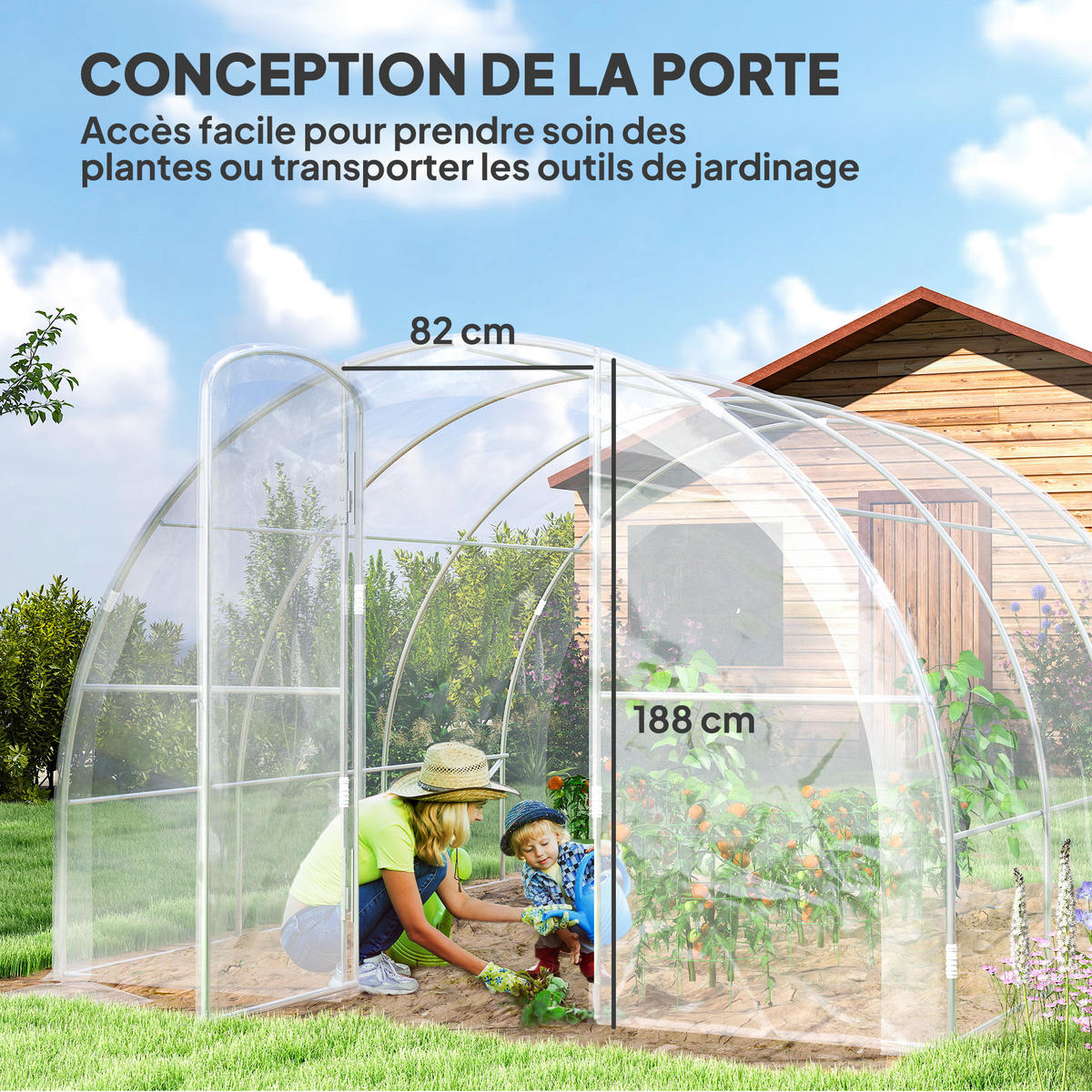 GEWÄCHSHAUS DE-12019 9 m² mit Scharniertür Grün - Transparent, Kunststoff (295/195/295cm) - ComfortXL