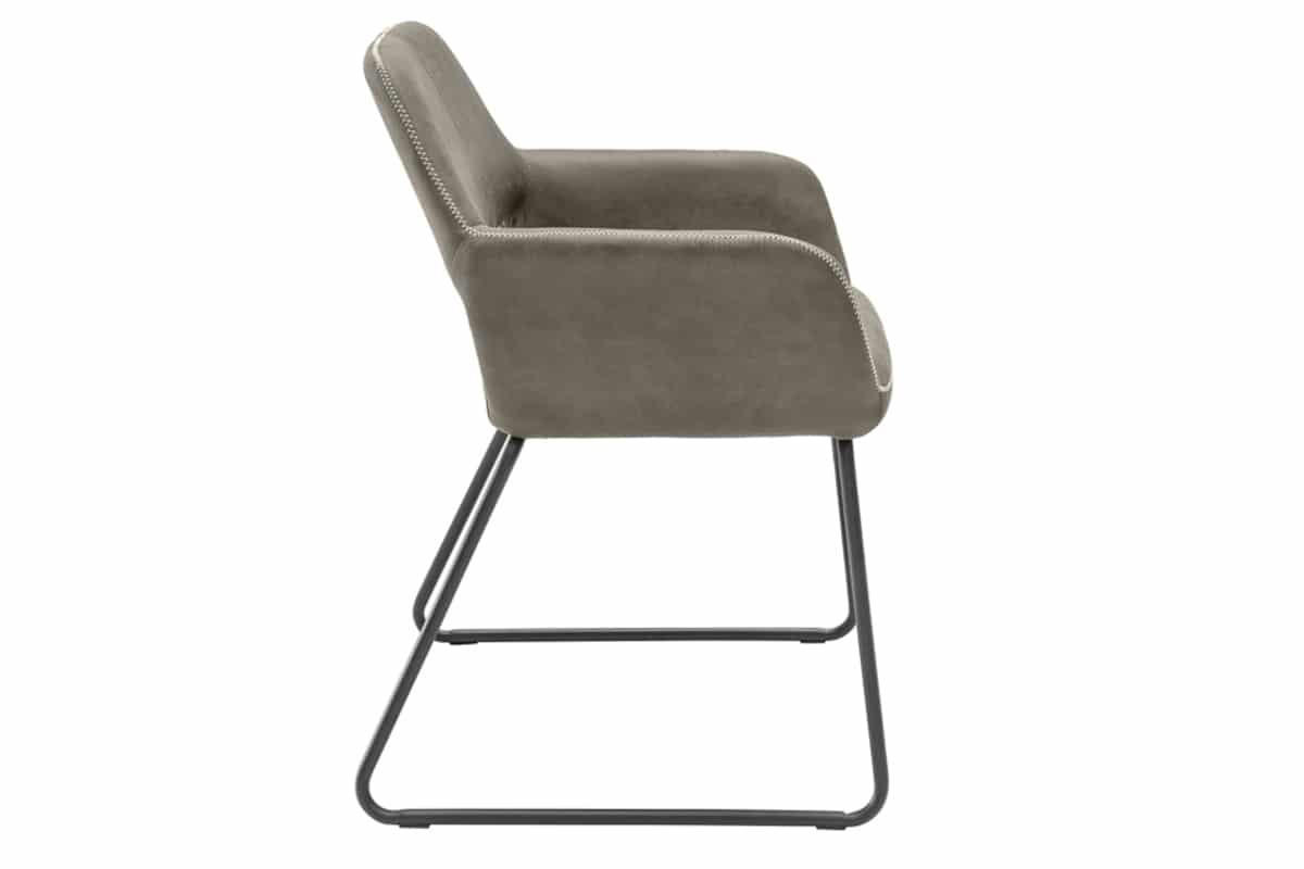 STUHL MUSTANG Microfaser Taupe 80 cm - Taupe/Schwarz, Textil/Metall (57/77/61cm) - riess-ambiente