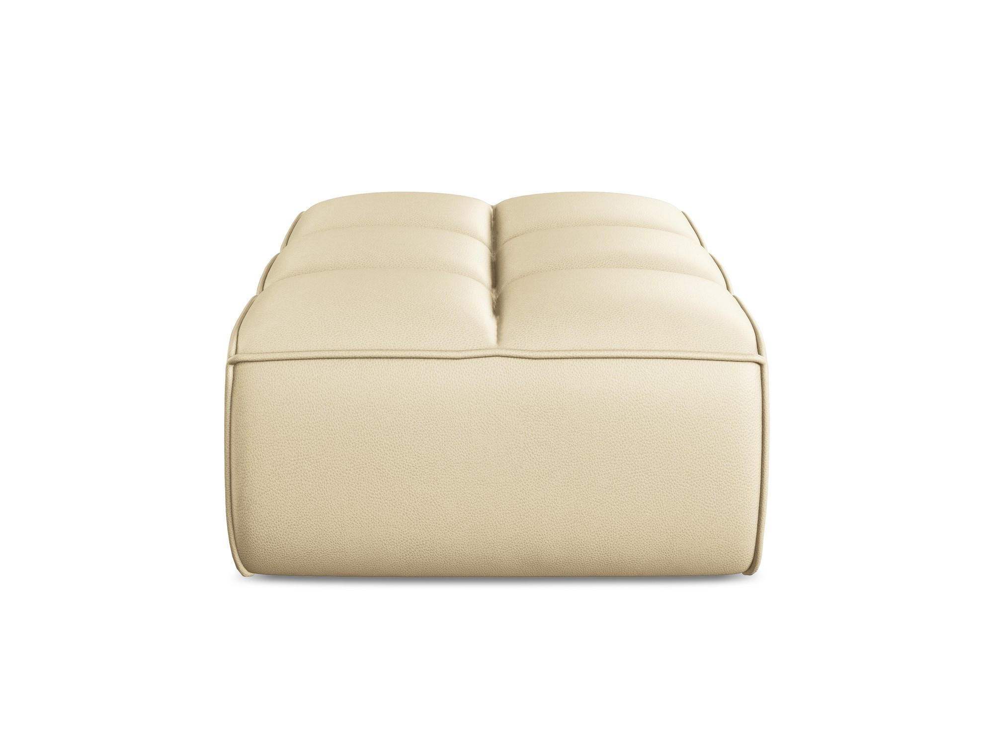 POUF Kunstleder Beige - Beige/Schwarz, Leder/Kunststoff (80/43/93cm) - Makamii