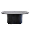COUCHTISCH Oval 90cm aus Mangoholz, Schwarz - Schwarz, Holz (90/60/35cm) - Giga Meubel