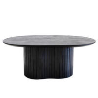 COUCHTISCH Oval 90cm aus Mangoholz, Schwarz - Schwarz, Holz (90/60/35cm) - Giga Meubel