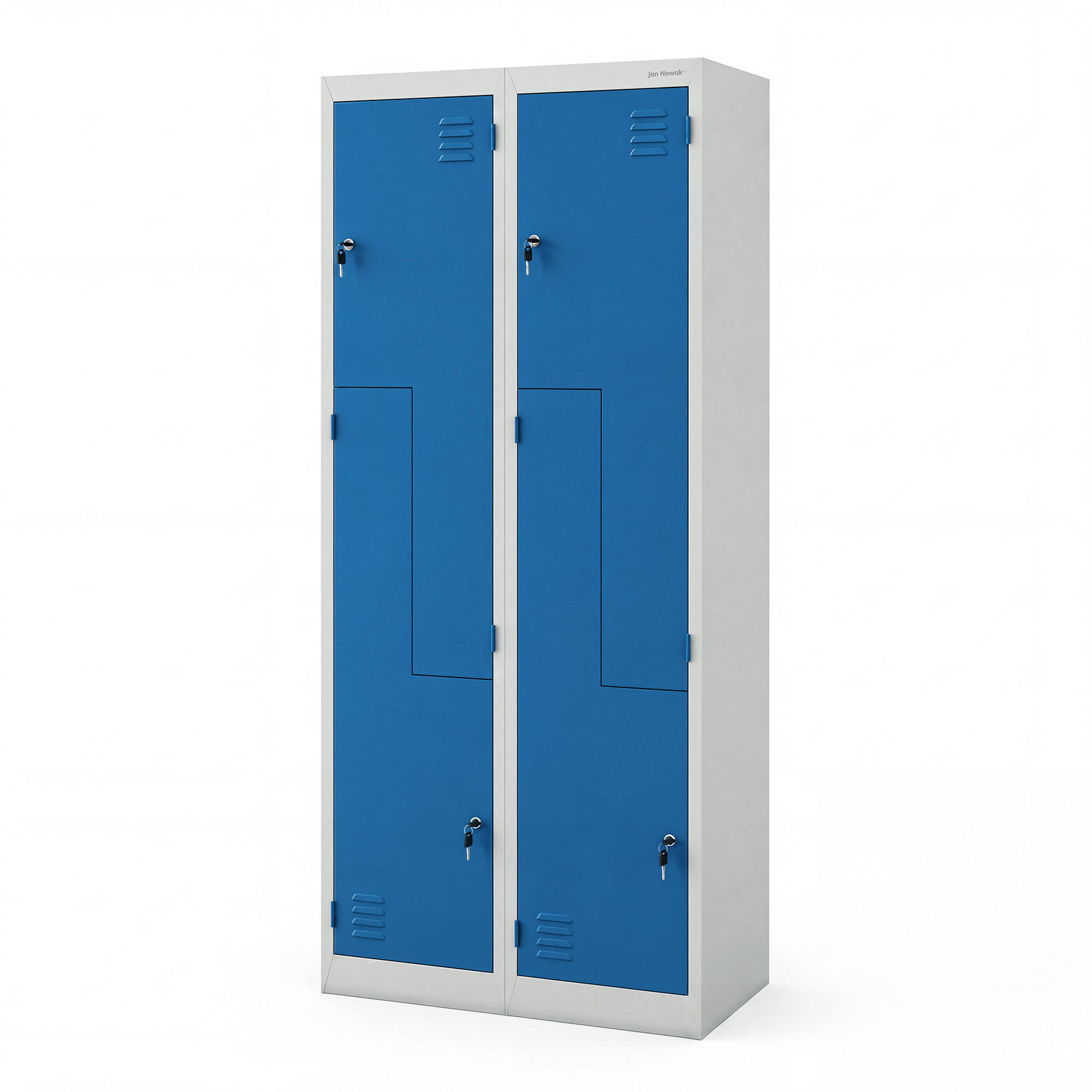KLEIDERSCHRANK JULIA 185x80x45 cm - Blau/Grau, Metall (80/185/45cm) - Jan Nowak