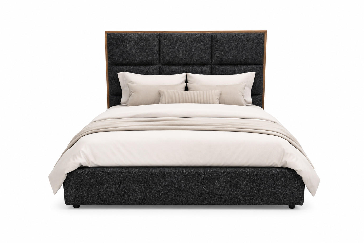BOXSPRINGBETT LolyT 180x0 cm Bonell H3 cm Gris Foncé - Dunkelgrau, Textil - KS Home Concept