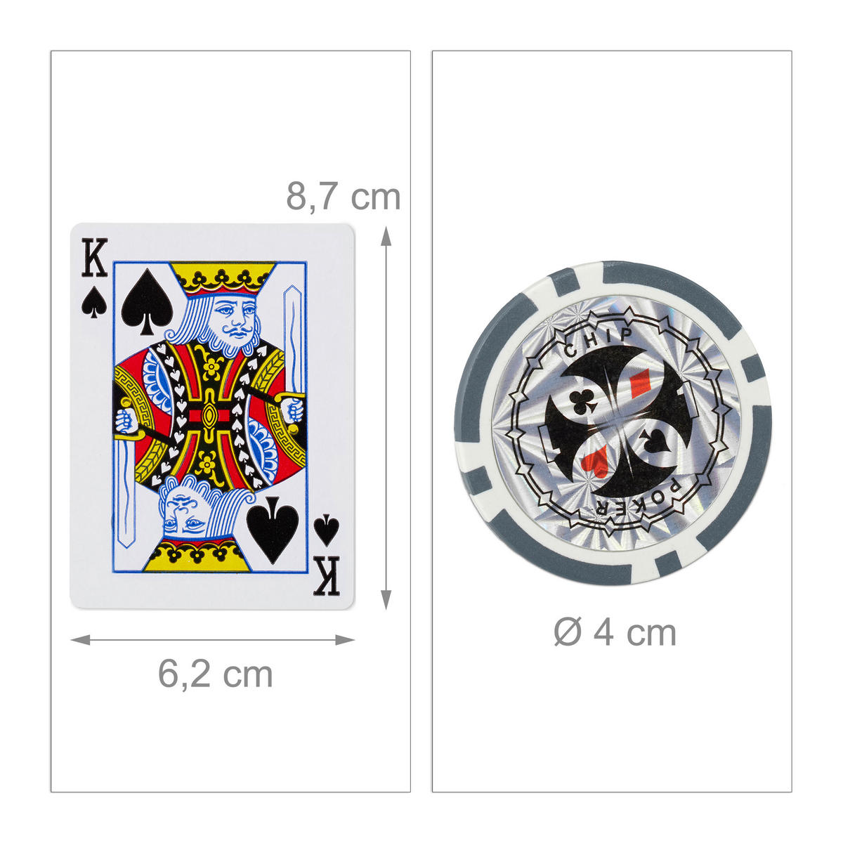 POKERKOFFER - Silberfarben, Kunststoff/Metall (39/6.5cm) - Relaxdays