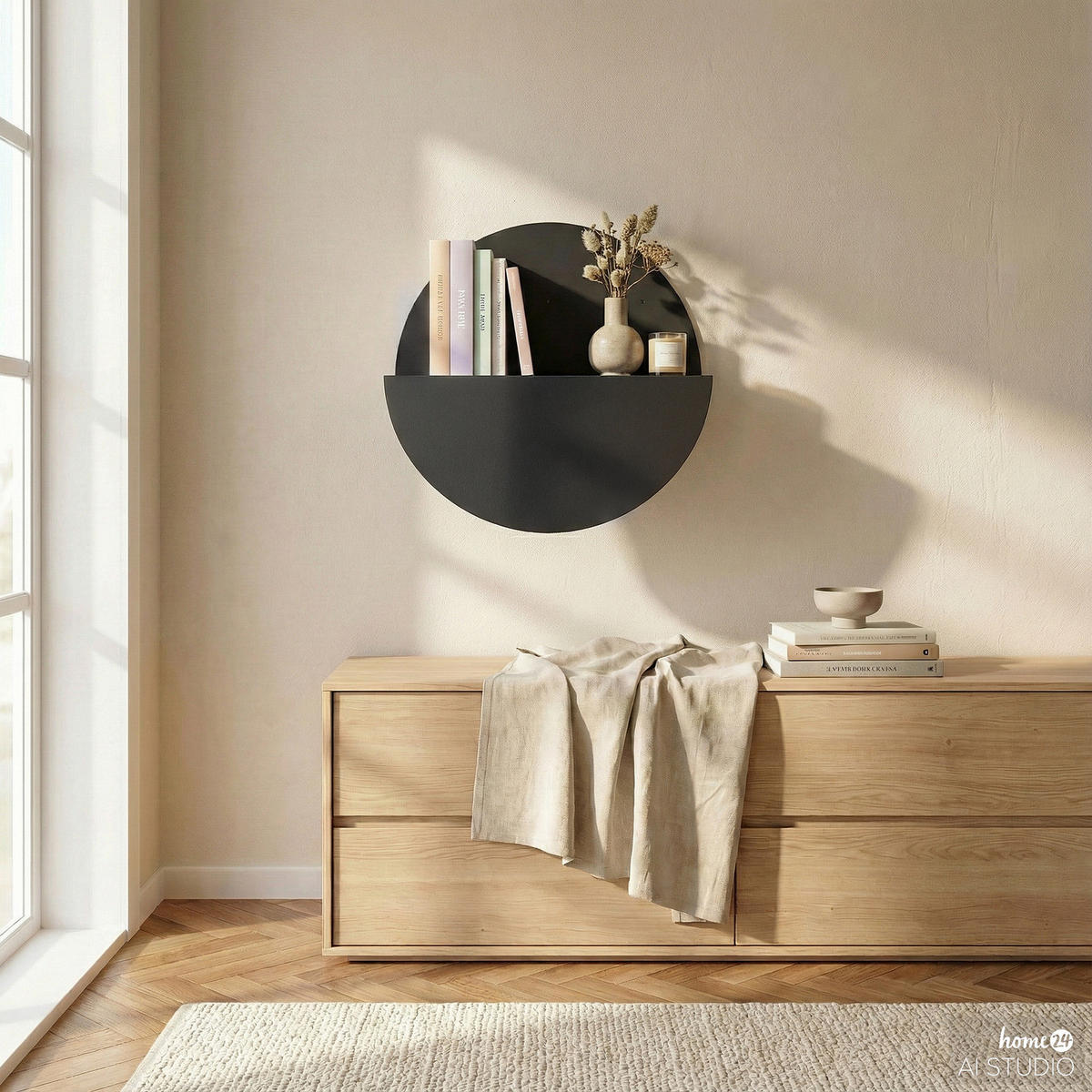 WANDBOARD - Eisen - Schwarz, Metall (40/40/20cm) - home24