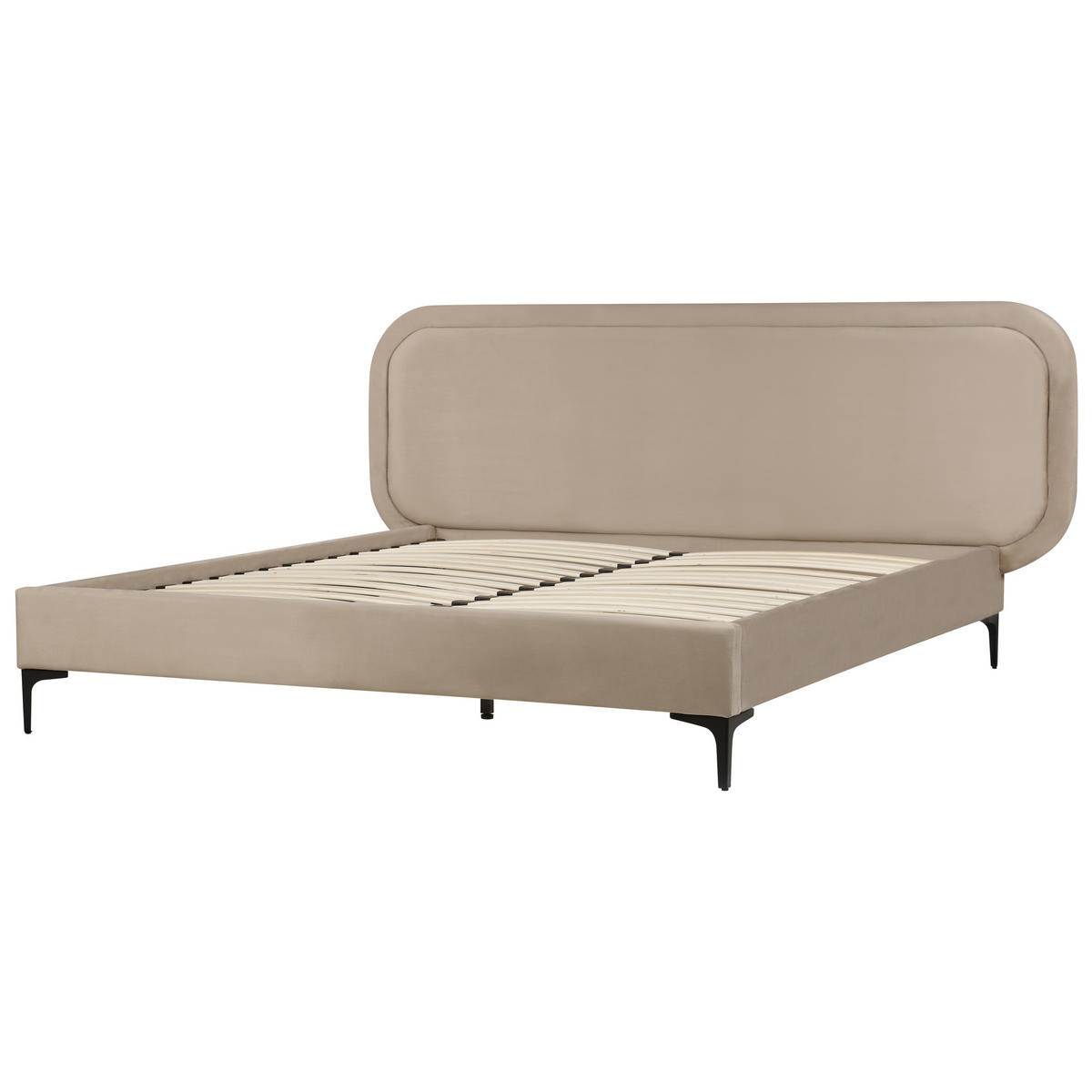 POLSTERBETT mit Lattenrost 140x200 cm Beige Suzette - Taupe, Textil (140/200cm) - Beliani