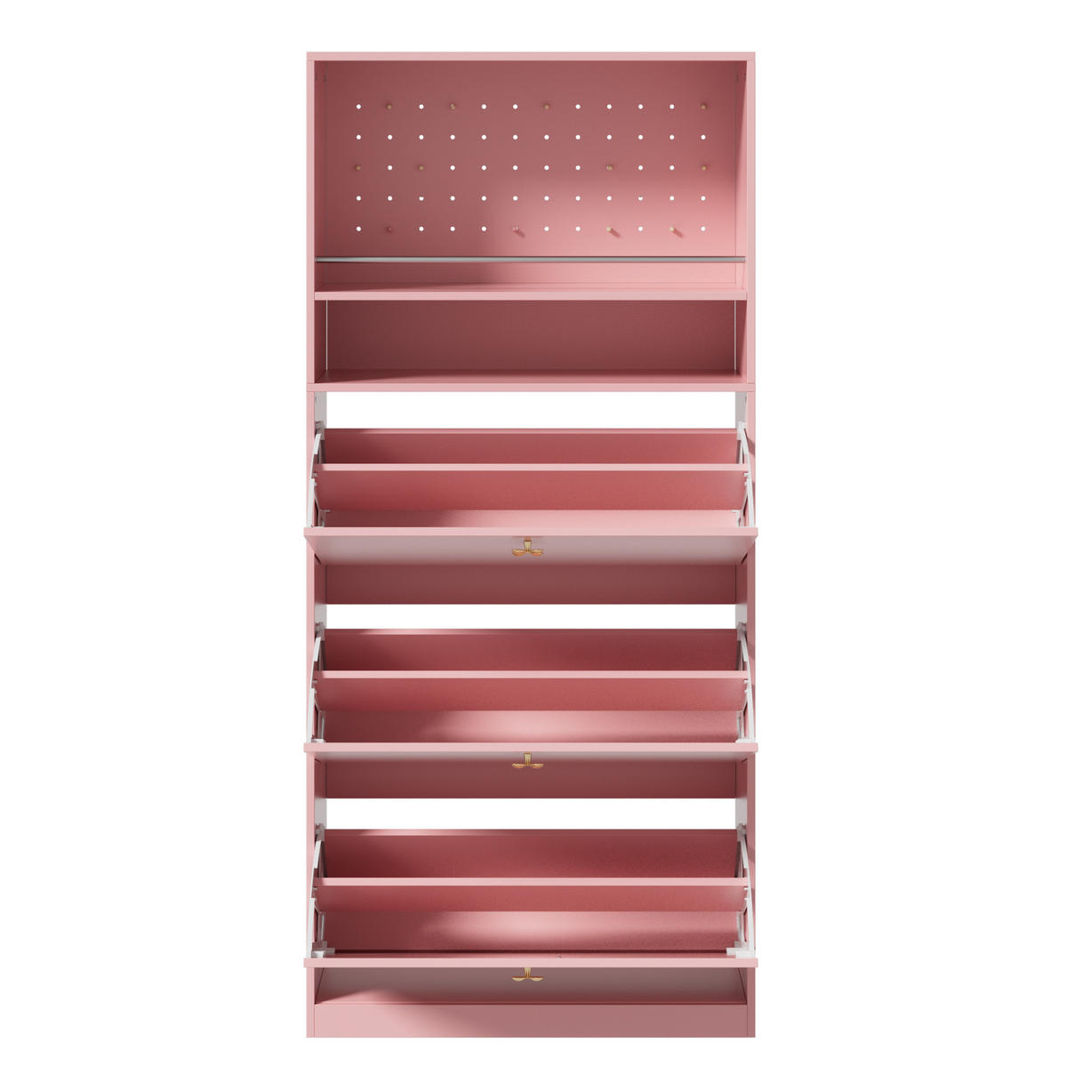 SCHUHSCHRANK 80x24x178.5cm Rosa mit 3 Klappen - Pink, Holzwerkstoff (80/178.5/24cm) - FLIEKS