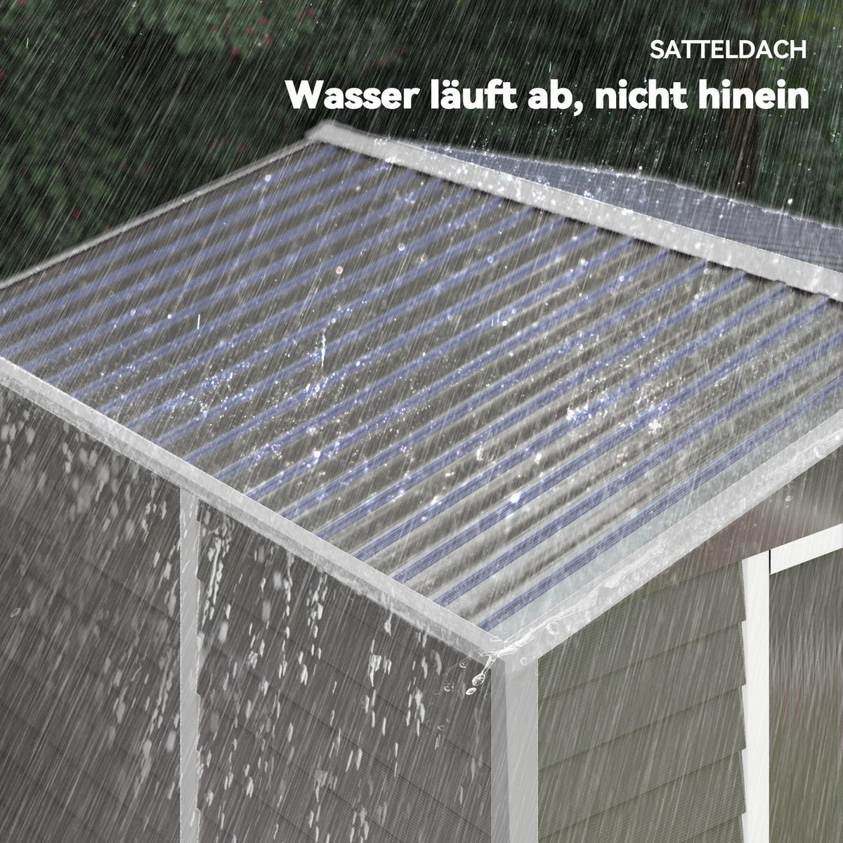 GERÄTEHAUS 4,4 m² Gartenhaus mit Pultdach, Schiebetür, Fundament Geräteschuppen - Hellgrau, Metall (206/198/240cm) - Outsunny