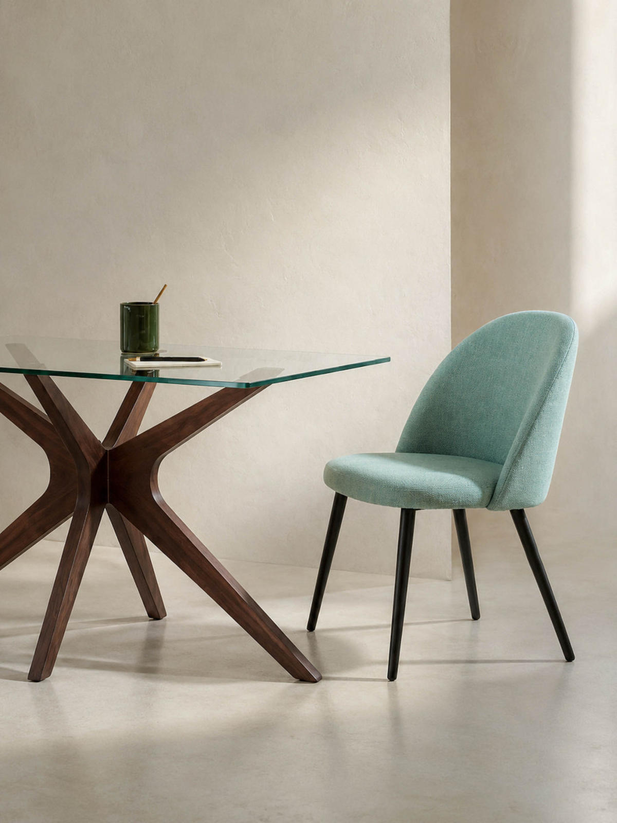 POLSTERSTUHL Brila Minze 51 cm x 77 cm - Mintgrün, Textil (51/77/54cm) - Kenay Home