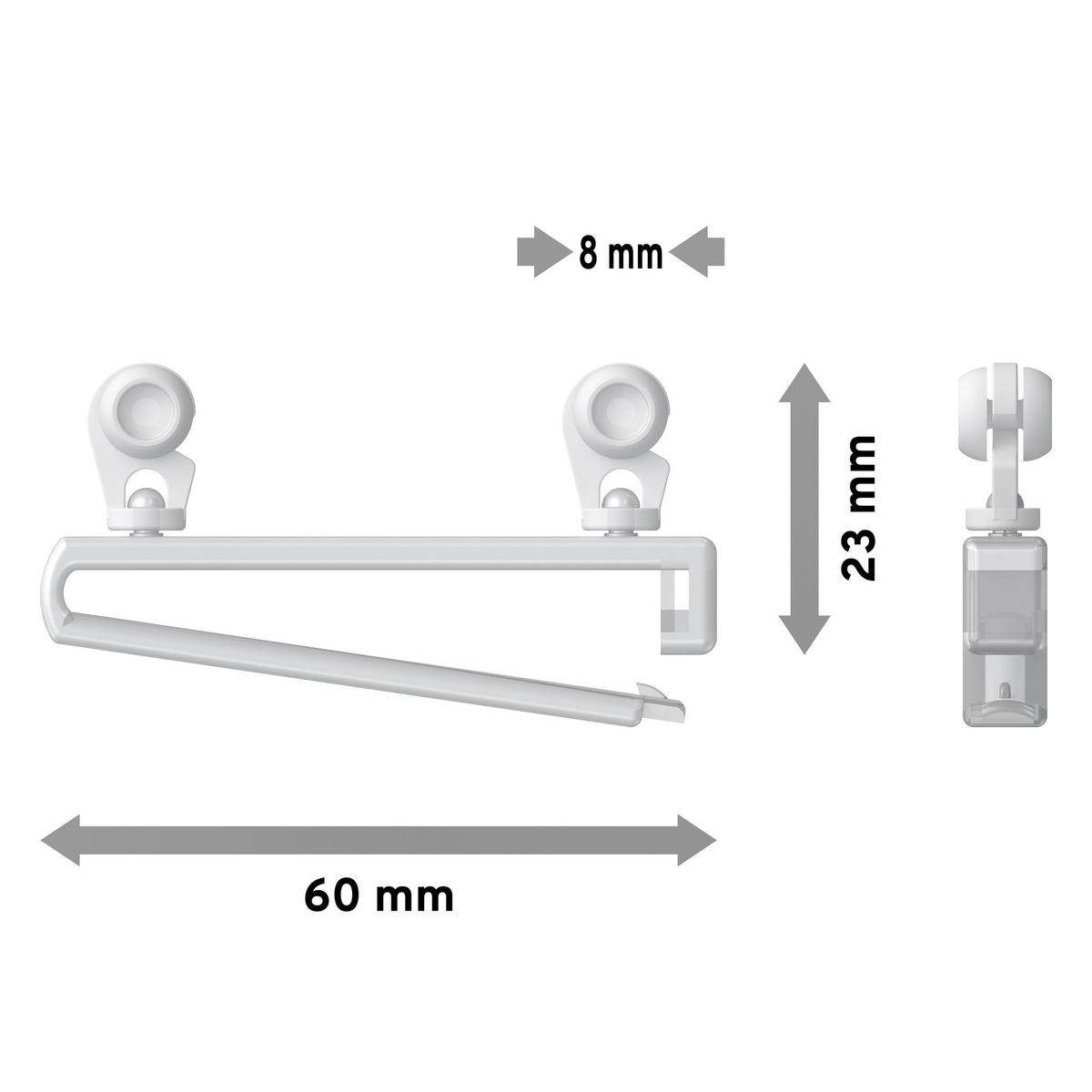 SCHLAUFENGLEITER UNIVERSAL, Glasklar, Packung 8 Stück - Transparent/Weiß, Kunststoff (6/2.4/1cm) - INTERDECO