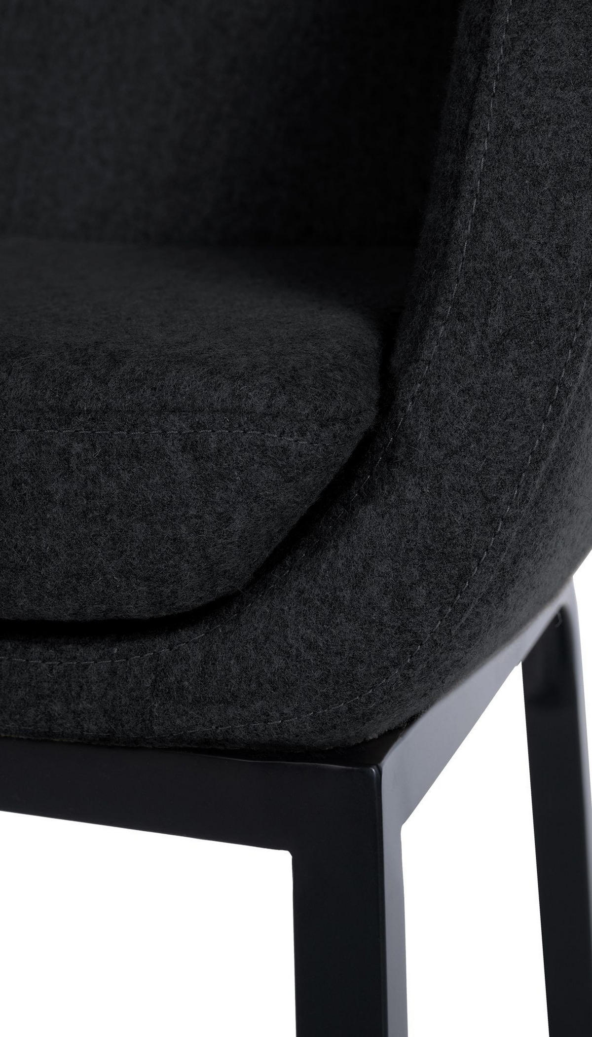 BARHOCKER Filz anthrazit - Anthrazit/Schwarz, Textil/Metall (58/107/54cm) - CLP