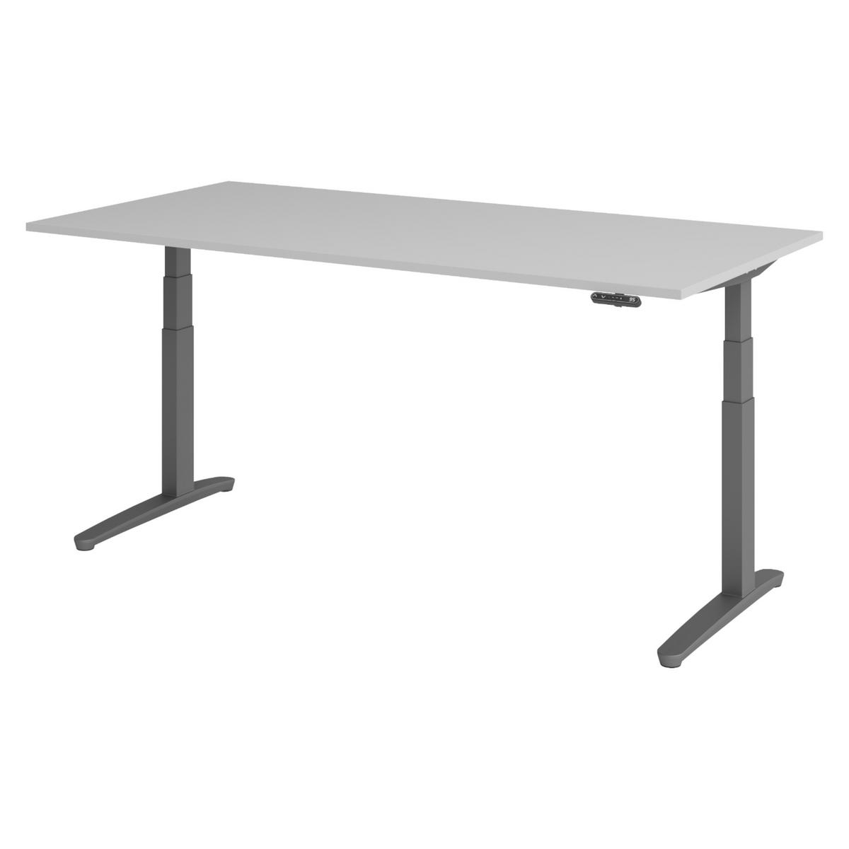 SCHREIBTISCH elektrisch XBHM 100/200/74 cm in Grau/Graphitfarben - Graphitfarben/Grau, Holzwerkstoff (100/200/74cm) - bümö