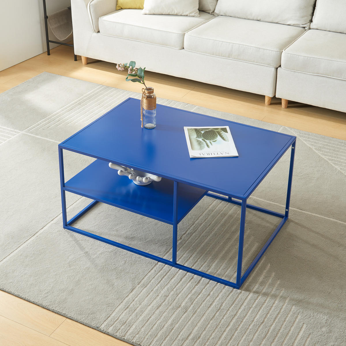 COUCHTISCH Solund 45/90/60 cm - Dunkelblau, Metall (60/90/45cm) - [en.casa]