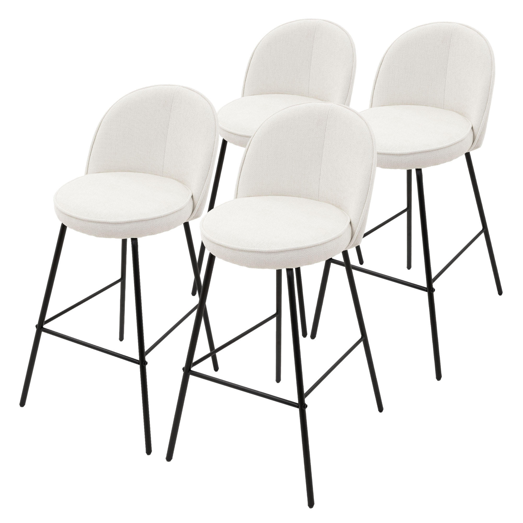 ML-DESIGN SADA 4 barových židlí, béžová, s látkovým potahem