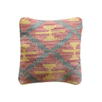 KISSEN Kelim Pink 40/40 cm Schurwolle - Pink, Textil (40/40cm) - Looma