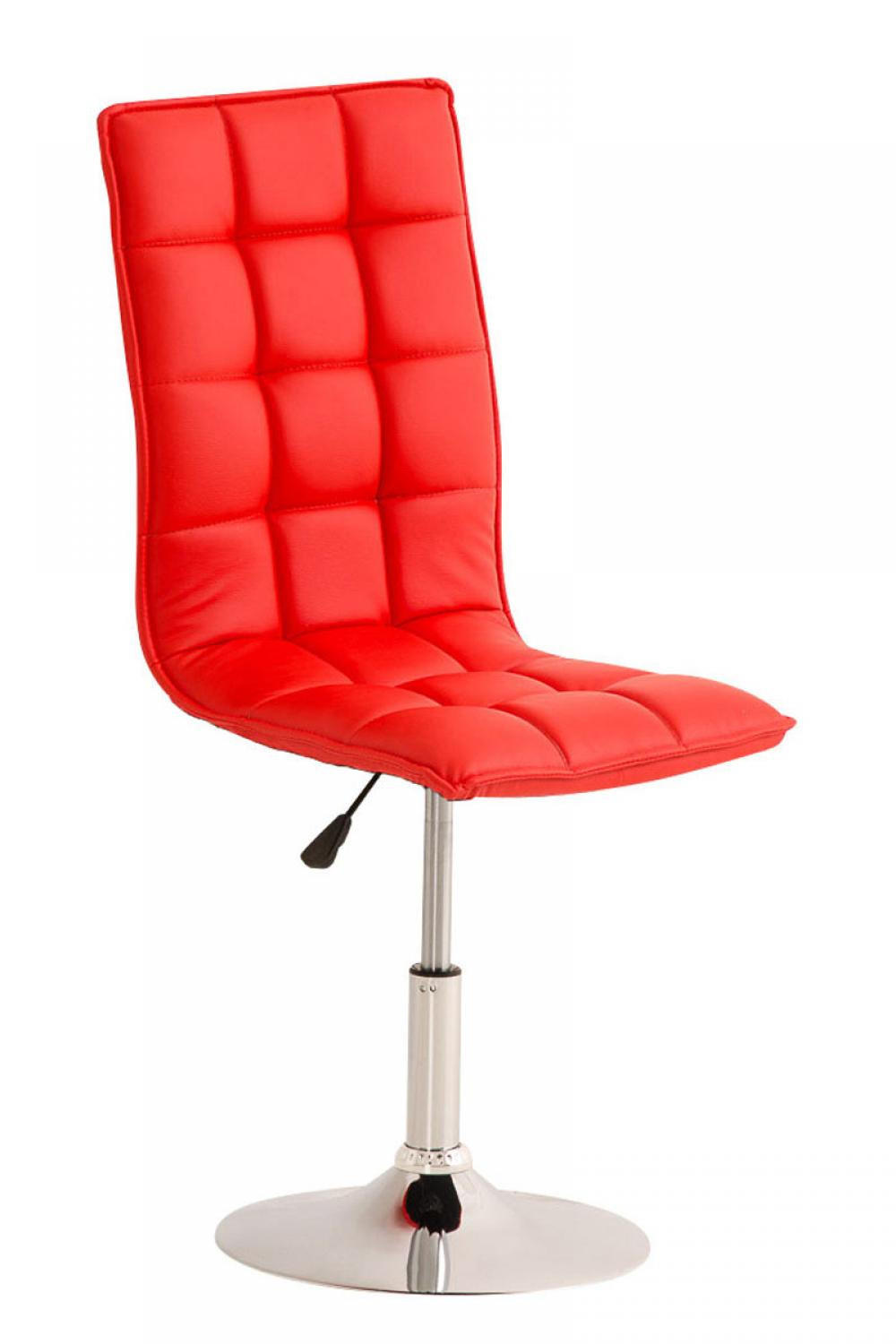 DREHSTUHL Lederlook Rot - Chromfarben/Rot, Textil/Metall (43/90/56cm) - CLP