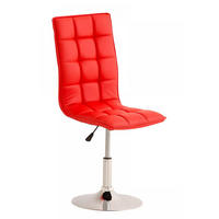 DREHSTUHL Lederlook Rot - Chromfarben/Rot, Textil/Metall (43/90/56cm) - CLP